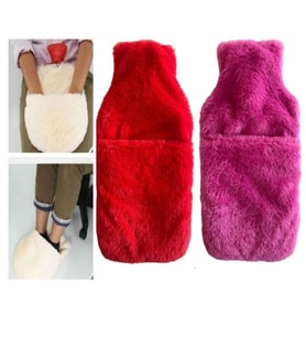 SICAK SU TORBASI 2 ADET,CEPLİ PELUŞ TERMOFOR 32,5x17,5cm  1500 ML