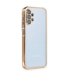 Samsung Galaxy A13 4G Kılıf Razer Lensli Silikon - Gold