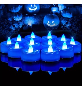 BLUE LED LİGHT CANDLES 24 ADET MAVİ LED IŞIKLI MUM MAVİ LED MUM MAVİ IŞIKLI MUM ROMANTİK DEKOR MUM