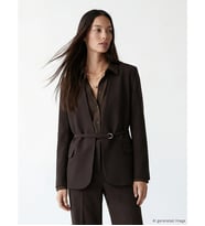 LCW STUDIO Kahverengi Beli Kemerli Kadın Blazer Ceket