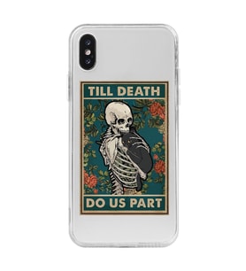 Iphone X ve XS Uyumlu Till Death Tarot Kart Tasarımlı Şeffaf Telefon Kılıfı