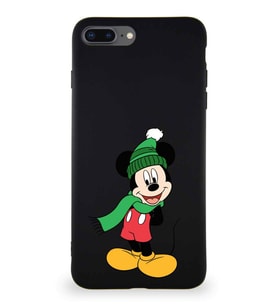 Apple iPhone 7 Plus Soft Premier Kapak Mickey Mouse-G Tasarımlı Silikon Kılıf - Siyah (Şeffaf)