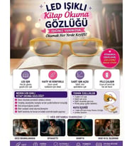 Led Işıklı Pratik Camsız Kitap Aydınlatma Gözlüğü Okuma Lambası Kitap Okuma Işığı Kitap Okuma Gözlü