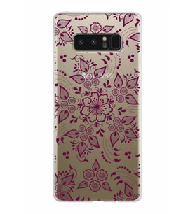 Samsung Galaxy Note 8 Kapak Nostalji Desen Tasarımlı Şeffaf Silikon Kılıf