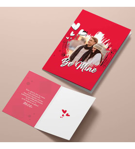 Kişiye Özel Be Mine Fotoğraflı Romantik Tebrik Kartı