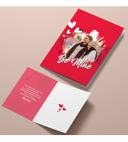 Kişiye Özel Be Mine Fotoğraflı Romantik Tebrik Kartı