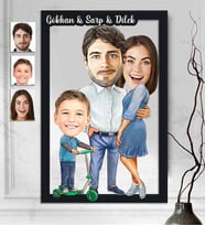 Kişiye Özel 3D  Ahşap Tablo Aile 30x40 -26