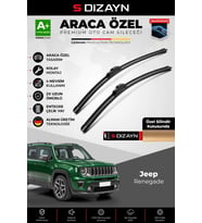 S-Dizayn Jeep Renegade Ön Cam Silecek Seti 2014 Üzeir Premium Araca Özel 55-50 Cm A+ Kalite