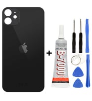 İphone 12 Arka Cam Kapağı + Yapıştırıcı + Tamir Set (Siyah)