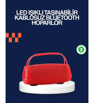 Derin Baslı Çift Hoparlörlü Taşınabilir Kablosuz Hoparlör - Lisinya