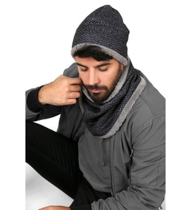 Siyah Erkek Bere Ve Boyunluk 2li Set Takım Sport Bb-108