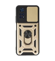 Po M4 4G Kılıf Pars Lens Yüzüklü - Gold