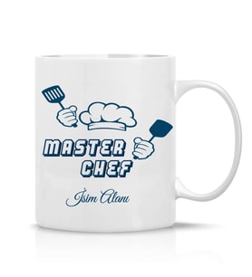 Master Chef Özel Hediye İsimli Çay Kahve Kupa Bardak-Şef-034