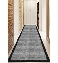 Dijital Baskılı Kaymaz Taban Yıkanabilir Modern Yolluk Ve Koridor Halısı NDU-SD-873 (Gri)