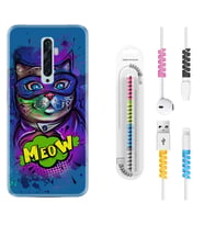 Oppo Reno 2Z 4 Lite 4 Pro 5 6 7 A31 Kılıf Kablo Koruma Spiral Silikon Super Meow 1715