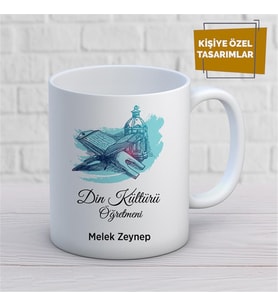 Kişiye Özel İsim Yazılabilir Din Kültürü Öğretmeni Kupa Bardak