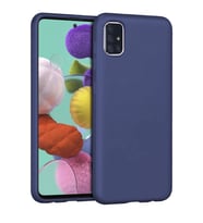 Samsung Galaxy A71 İnce Mat Silikon Kılıf Lacivert