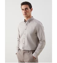 LCWAIKIKI Classic Kahverengi Regular Fit Oxford Cepli Erkek Gömlek