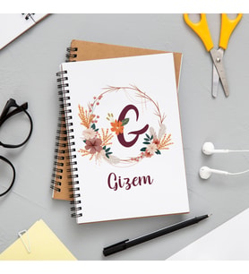 Baş Harfli İsimli Defter Kişiye Özel