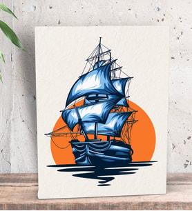 BK Gift Gemi Tasarımlı Dekoratif Mini Kanvas Tablo 15x20cm-1