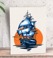 BK Gift Gemi Tasarımlı Dekoratif Mini Kanvas Tablo 15x20cm-1