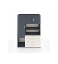 Hyperion Dolap 7 Raflı 4 Çekmeceli 3 Kapaklı 132x44x195 Antrasit-Antrasit/Aytaşı