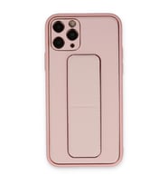 Apple İphone 11 Pro Max Kılıf Coco Deri Standlı Kapak - Pembe