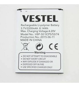 Vestel Venüs 5.0 V 5.0 X Pil Batarya Vbp-50 İthal