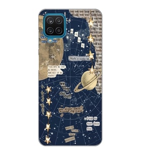 Samsung Galaxy M32 Uyumlu Gezegen Aesthetic Tasarımlı Şeffaf Telefon Kılıfı