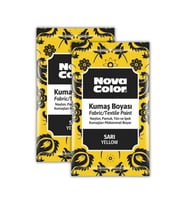 Sarı Kumaş Boyası Toz 12 gr 2 Adet Nova Color Toz Kumaş Boyası Sarı Kot Pantalon Gömlek Tişört Tekstil Kumaş Boyası 2 Adet