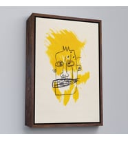 Çerçeveli Jean-Michel Basquiat - Sarı Saçlı İsimsiz Tablo (Kahverengi)