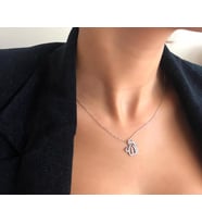 Rodium Kaplama Allah Yazılı Gümüş Kolye (Karışık)