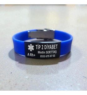 Kişiye Özel Tıbbi Acil Durum Yasaklı Kol Lenf Ödem - Alerji - Tip 2 Diyabet - Alzheimer - Epilepsi -Demans - Kalp Hastası - Kan grubu - Kalp Pili