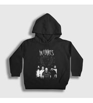 Presmono Unisex Çocuk Siyah Band In Flames Kapüşonlu Sweatshirt 83462tt
