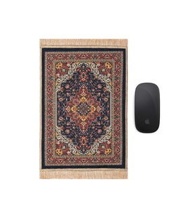 Bursa İpek Siyah Dekoratif Küçük Halı Mousepad