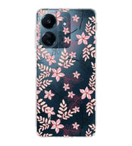 PrintiFy Xiaomi Redmi 13C Uyumlu Kamera Korumalı Floral Kırmızı Tasarımlı Şeffaf Silikon Kılıf
