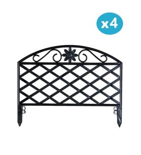 Omnipazar SY-5994 Lattice Plastik Bahçe Çiti Siyah 45x34 cm 4'lü Set