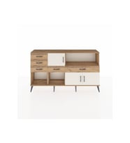 Arges Konsol 2 Raflı 5 Çekmeceli 3 Kapaklı 176x30x99 Çam-Aytaşı/Çam