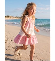 LCW Kids Karışık Çiçekli Kız Çocuk Müslin Plaj Elbisesi