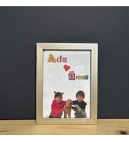 Çocukluk Fotoğraf Birleştirme, Çerçeve, Kişiye Özel, Konsept, Sevgiili Arkadaş Hediye (15x21) (Gold)