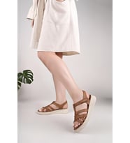 Nesil Shoes Bell 25159 Taba Anatomik Kadın Sandalet