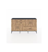 Arges Konsol 5 Raflı 3 Çekmeceli 5 Kapaklı 176x30x99 Antrasit-Çam