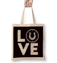 Love Horse Horseshoe Equestrian Sport Saddle Stable Gallop Bez Çanta Uzun Saplı