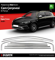S-Dizayn Fiat Egea Cross Krom Cam Çerçevesi 8 Prç. 2020 Üzeri (Mat Krom) A+ Kalite