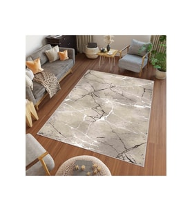 Rovigo Home Dijital Baskı Yıkanabilir Kaymaz Taban Salon Halısı RVG0447 (Bej)