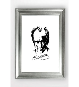 Gümüş Çerçeveli Atatürk Tablo cv1361