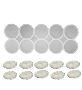 Epoksi  Silikon Kalıp Geode Tırtıklı Kenar Bardak Altı Ve Magnet Kalıbı 7.8 CM 10 lu