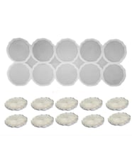 Epoksi  Silikon Kalıp Geode Tırtıklı Kenar Bardak Altı Ve Magnet Kalıbı 7.8 CM 10 lu