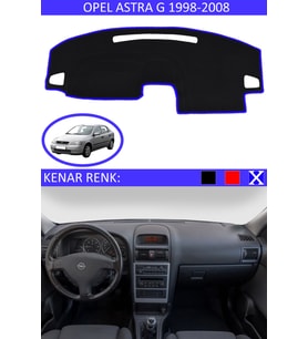 Opel Astra G 1998-2008 İçin Uygun Torpido Koruma Halısı Siyah Kenar Renk Mavi