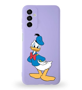 Samsung Galaxy M13 Uyumlu Lansman Kılıf Altı Kapalı İçi Kadife  Donald Duck-D Tasarımlı  Kapak (Şeffaf)
